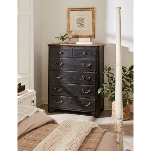 Hooker Furniture Rustic Dark Wood Tall Americana Six-Drawer Chest 