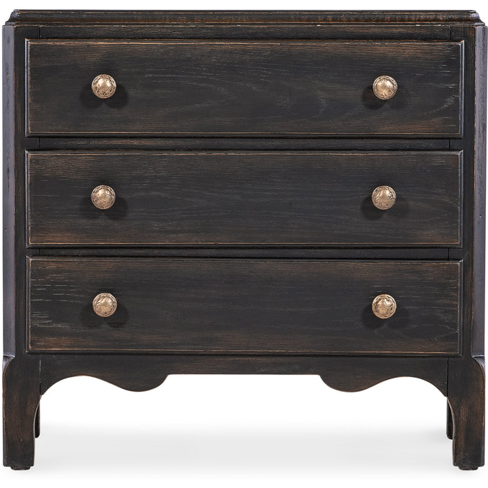 Hooker Furniture Traditional Americana Black Three-Drawer Nightstand  