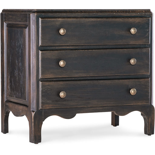 Hooker Furniture Traditional Americana Black Three-Drawer Nightstand  