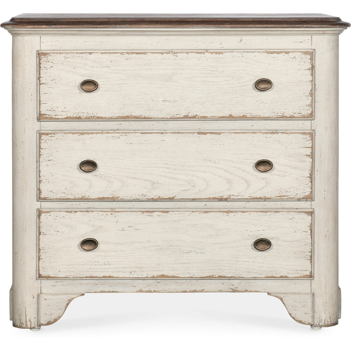 Hooker Furniture Traditional White Wood Americana Three-Drawer Nightstand