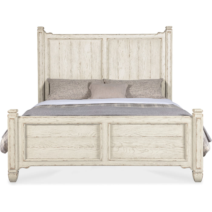 Hooker Furniture White Rustic Wood Americana Queen Panel Bed 