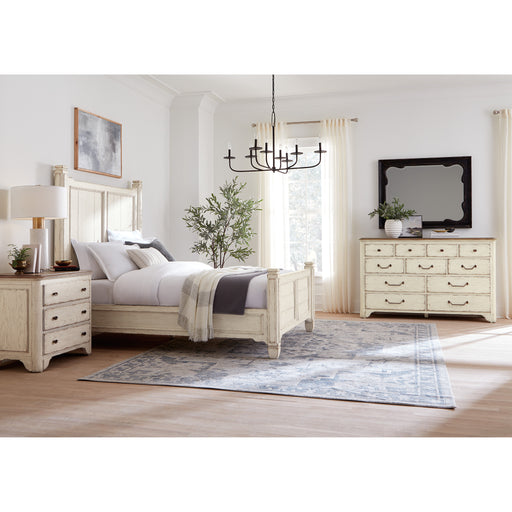 Hooker Furniture White Rustic Wood Americana Queen Panel Bed 