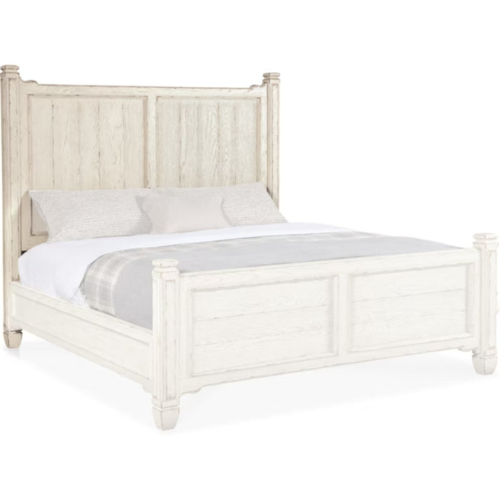 Hooker Furniture White Rustic Wood Americana Queen Panel Bed 