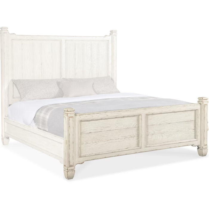 Hooker Furniture White Rustic Wood Americana Queen Panel Bed 