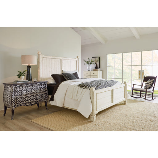 Hooker Furniture White Rustic Wood Americana King Panel Bed 