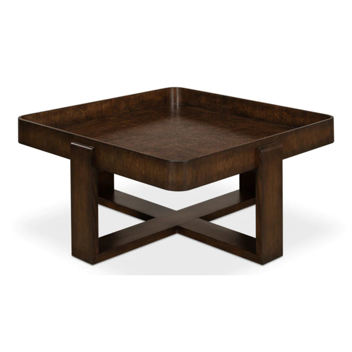 Sarreid LTD. Grand Traytop Cocktail Table, Burnt Brown