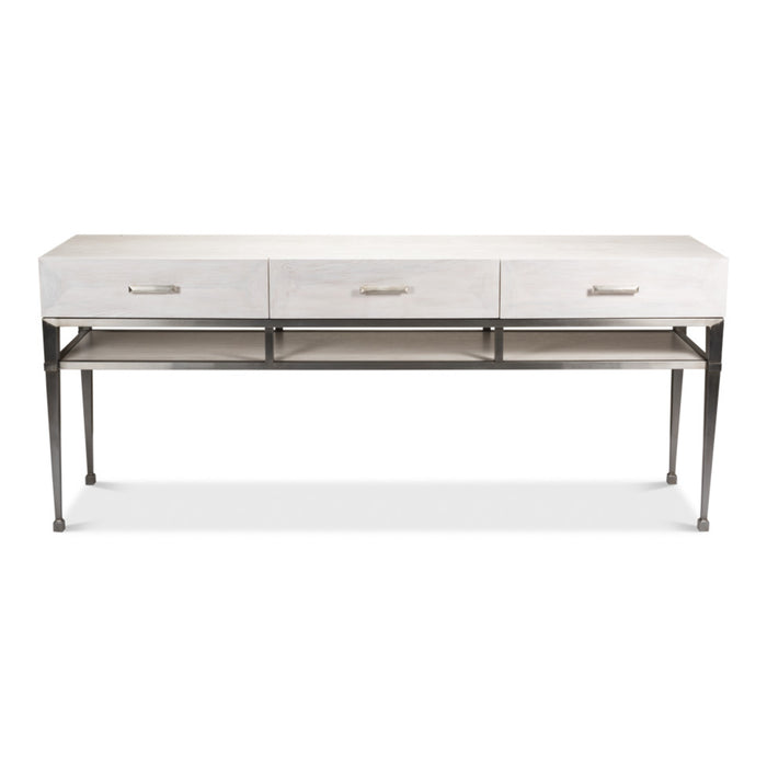 Soho Media Console by Sarreid LTD. Whitewash White