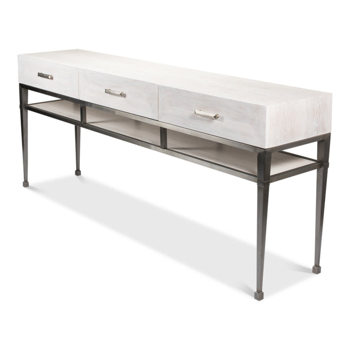 Soho Media Console by Sarreid LTD. Whitewash White