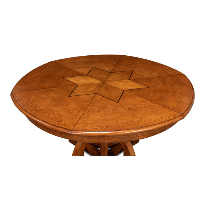 Sarreid Austin Jupe Round Wood Expandable Dining Table, Large