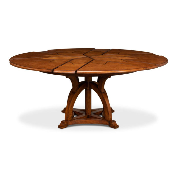 Sarreid Austin Jupe Round Wood Expandable Dining Table, Large