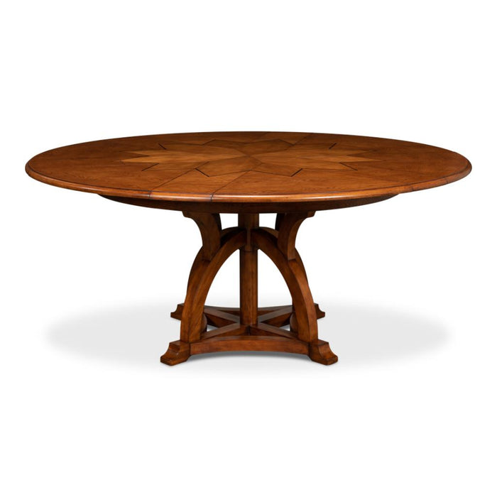 Sarreid Austin Jupe Round Wood Expandable Dining Table, Large