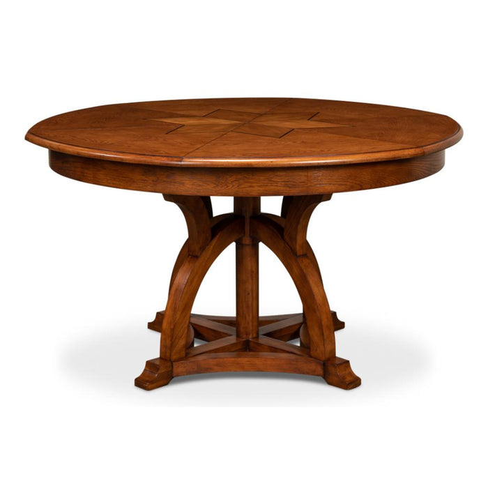 Sarreid Austin Jupe Round Wood Expandable Dining Table, Large