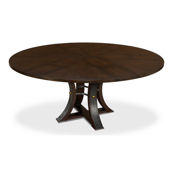 Sarreid  LTD.Tower Jupe Extendable Dining Table, Medium Burnt Brown