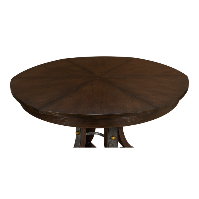 Sarreid  LTD.Tower Jupe Extendable Dining Table, Medium Burnt Brown