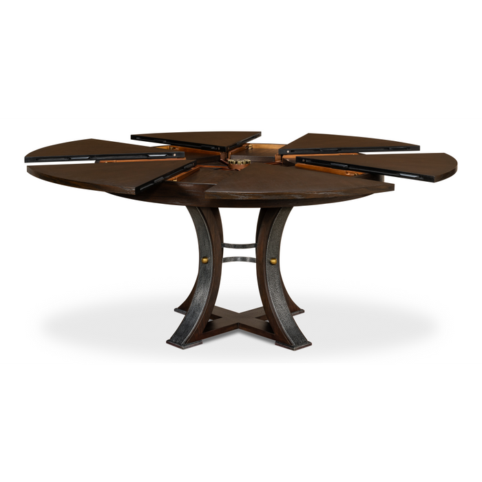 Sarreid  LTD.Tower Jupe Extendable Dining Table, Medium Burnt Brown