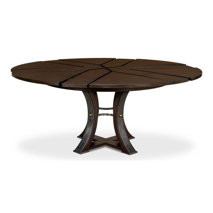 Sarreid  LTD.Tower Jupe Extendable Dining Table, Medium Burnt Brown