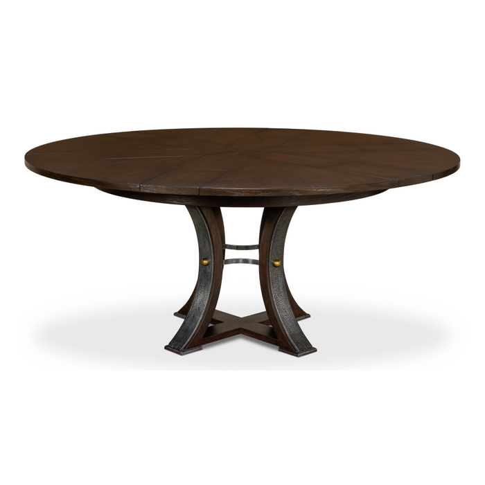 Sarreid  LTD.Tower Jupe Extendable Dining Table, Medium Burnt Brown