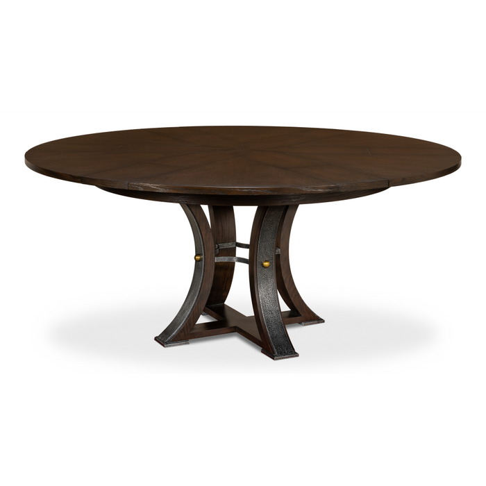 Sarreid  LTD.Tower Jupe Extendable Dining Table, Medium Burnt Brown