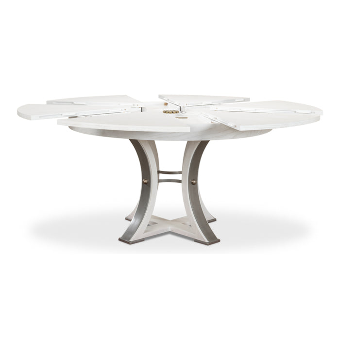 Sarreid LTD. Tower Jupe Dining Table, Med, Working Wht