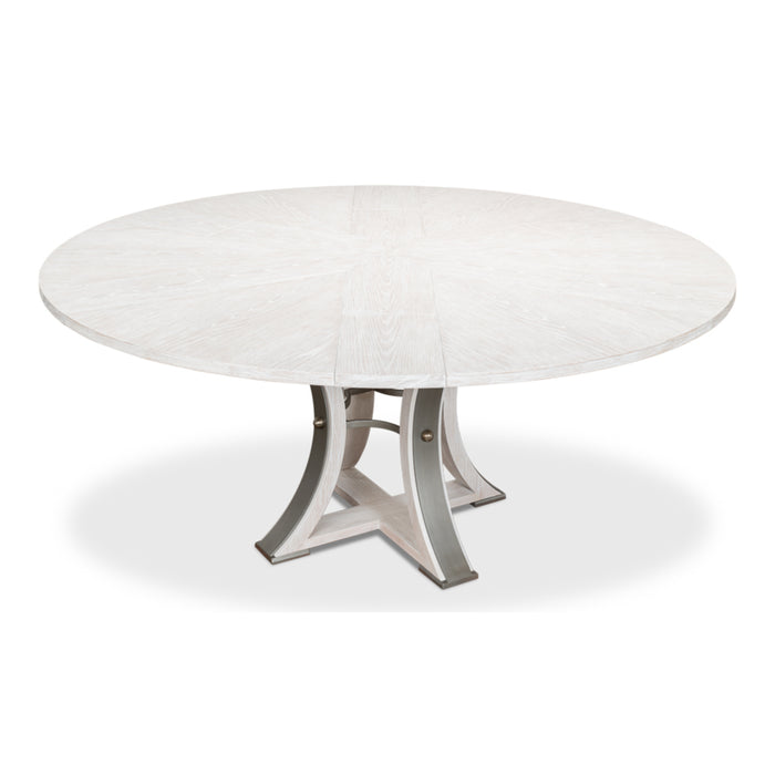 Sarreid LTD. Tower Jupe Extendable Whitewash White Md, Dining Table