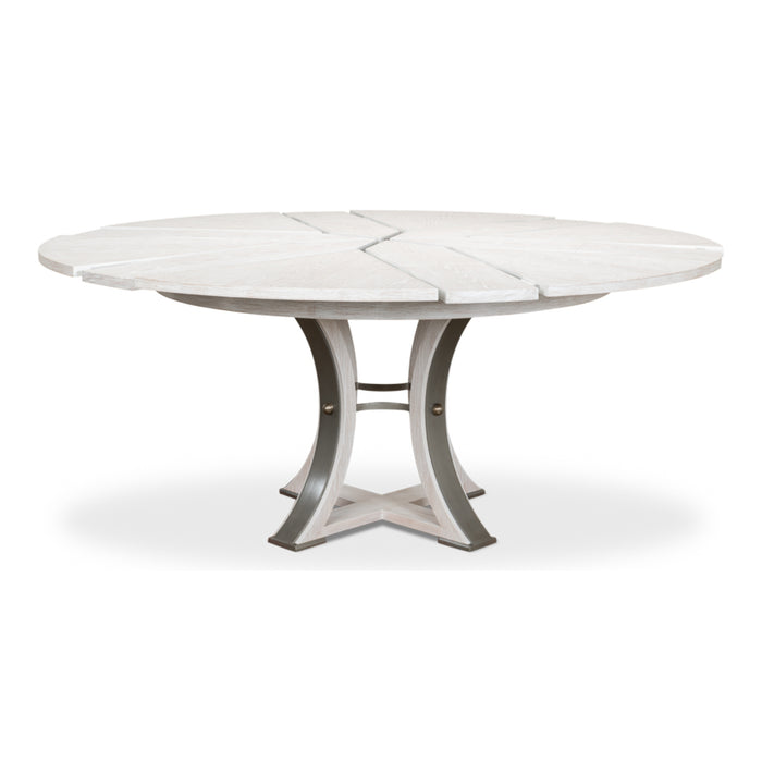 Sarreid LTD. Tower Jupe Extendable Whitewash White Md, Dining Table