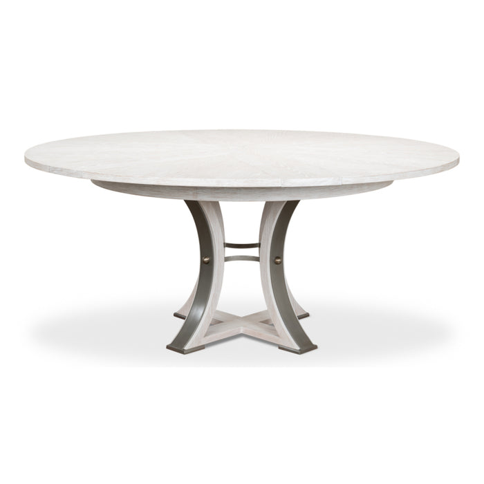 Sarreid LTD. Tower Jupe Extendable Whitewash White Md, Dining Table