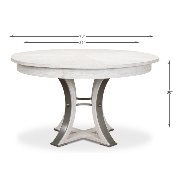 Sarreid LTD. Tower Jupe Extendable Whitewash White Md, Dining Table