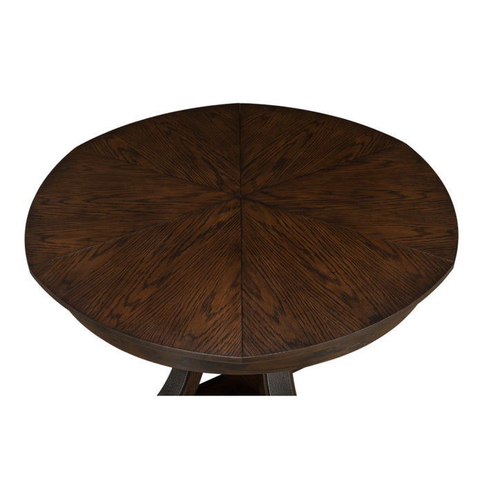 Sarreid LTD. Tower Jupe Extendable Dining Table, Sm, Burnt Brown