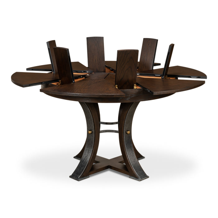 Sarreid LTD. Tower Jupe Extendable Dining Table, Sm, Burnt Brown