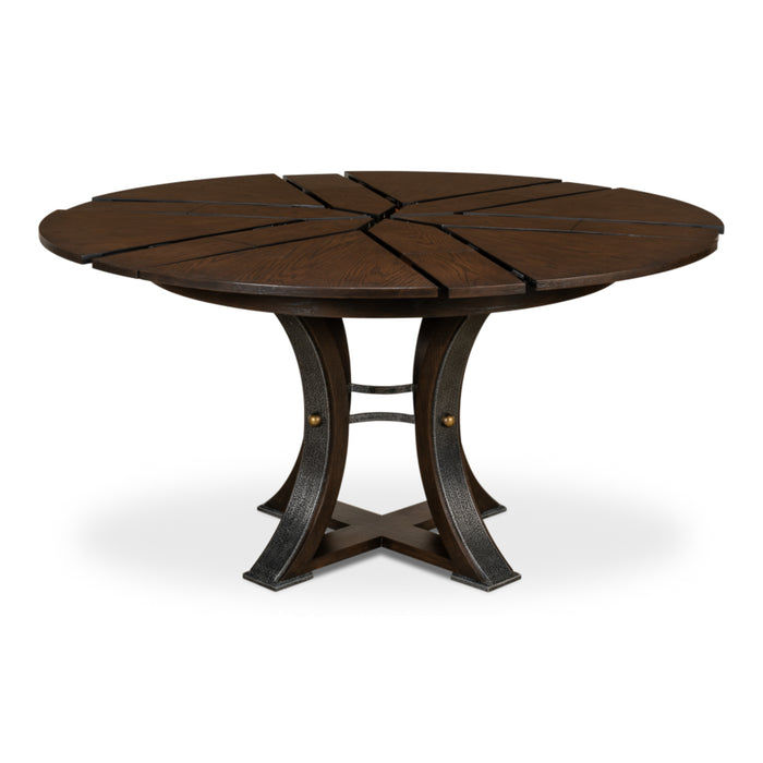 Sarreid LTD. Tower Jupe Extendable Dining Table, Sm, Burnt Brown