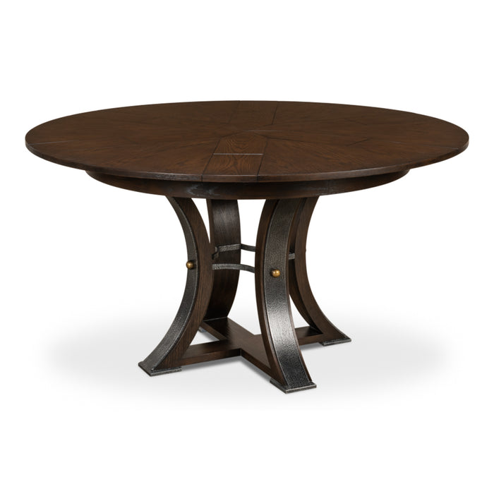 Sarreid LTD. Tower Jupe Extendable Dining Table, Sm, Burnt Brown