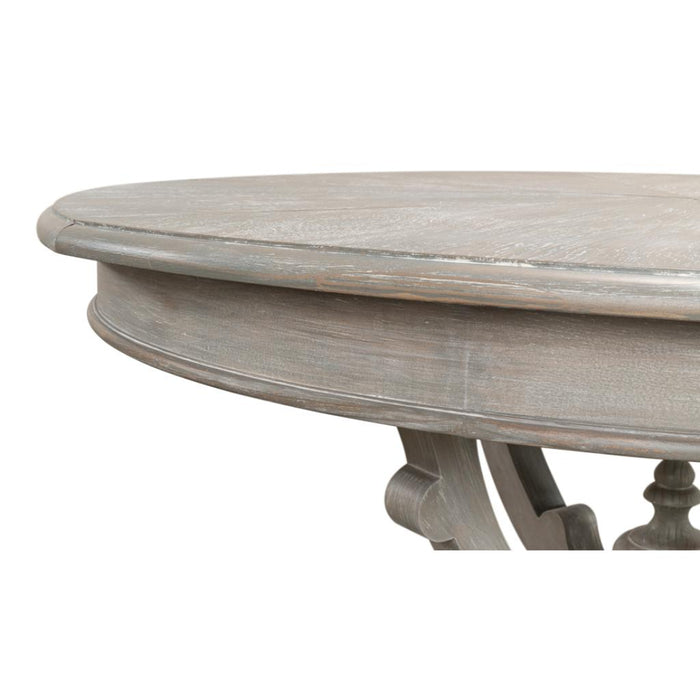 Arles Equestrian Jupe Dining Table 70" Moonskin Pedestal by Sarreid LTD.