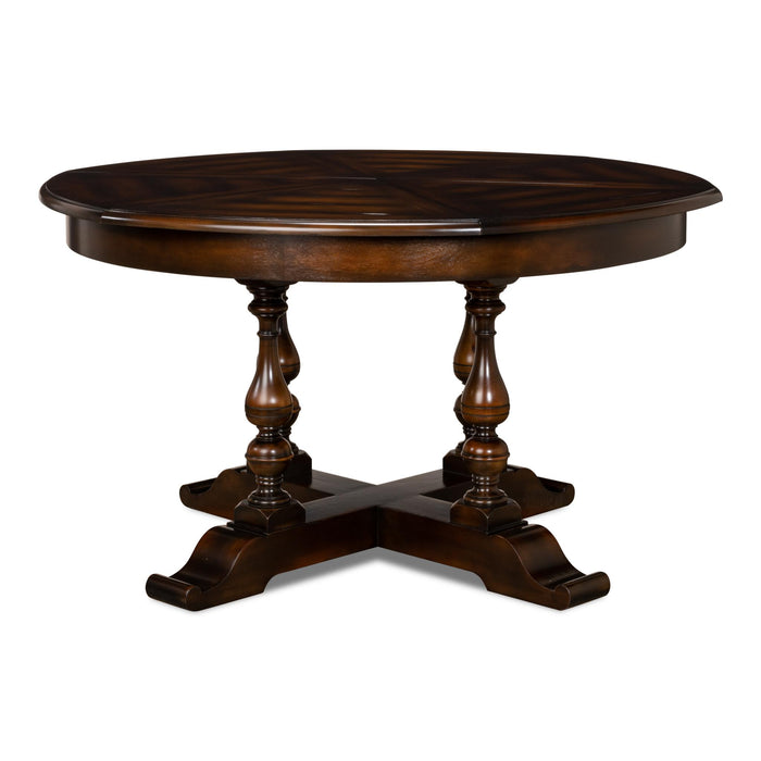 Sarreid Walnut Jupe Dining Table,Medium, Ebony