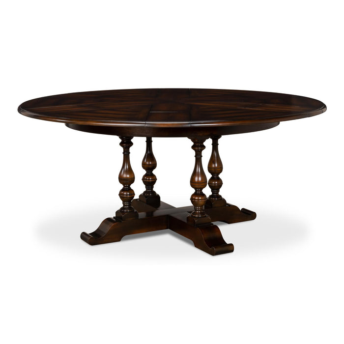 Sarreid Walnut Jupe Dining Table,Medium, Ebony