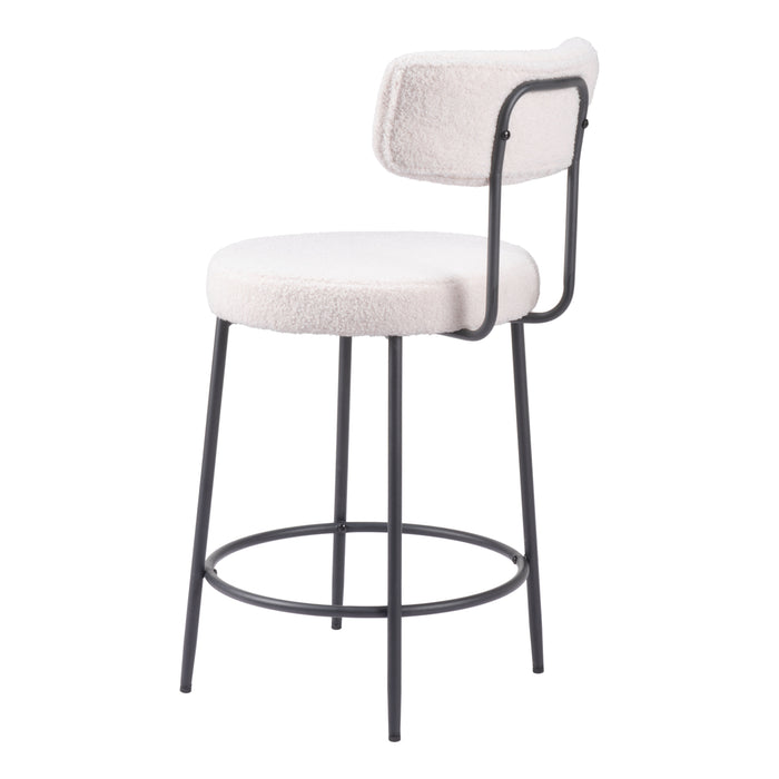 Zuo Blanca White Counter Stool