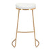 Zuo Bree Barstool White & Gold