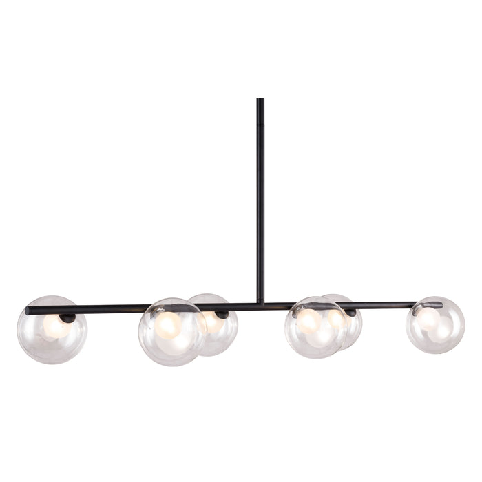 Zuo Keyoz Black Modern Ceiling Lamp with Clear Glass Shades