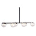 Zuo Keyoz Black Modern Ceiling Lamp with Clear Glass Shades