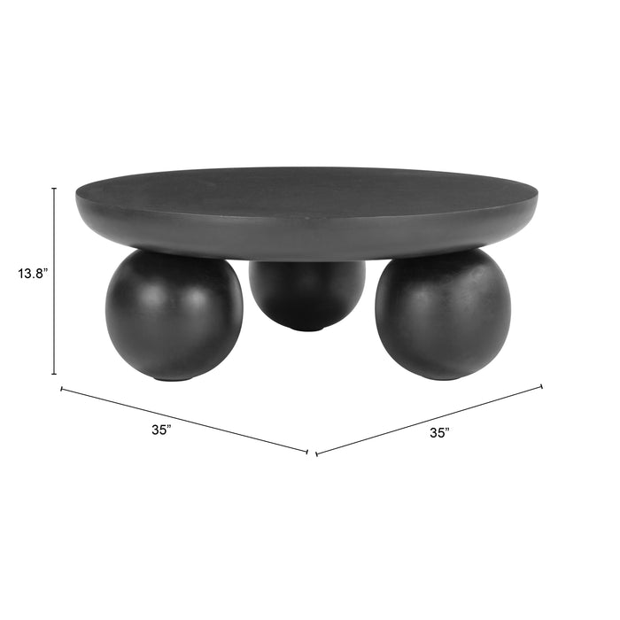 Zuo Ancona Round Black Coffee Table