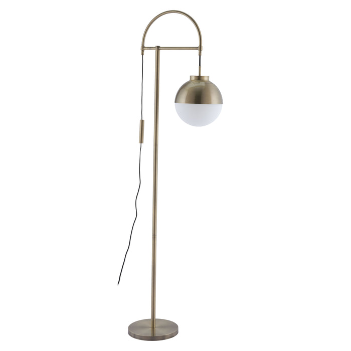 Zuo Waterloo Modern Arc Floor Lamp White & Bronze