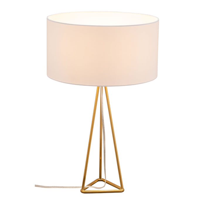 Zuo Sascha White & Brass Modern Glam Design Table Lamp