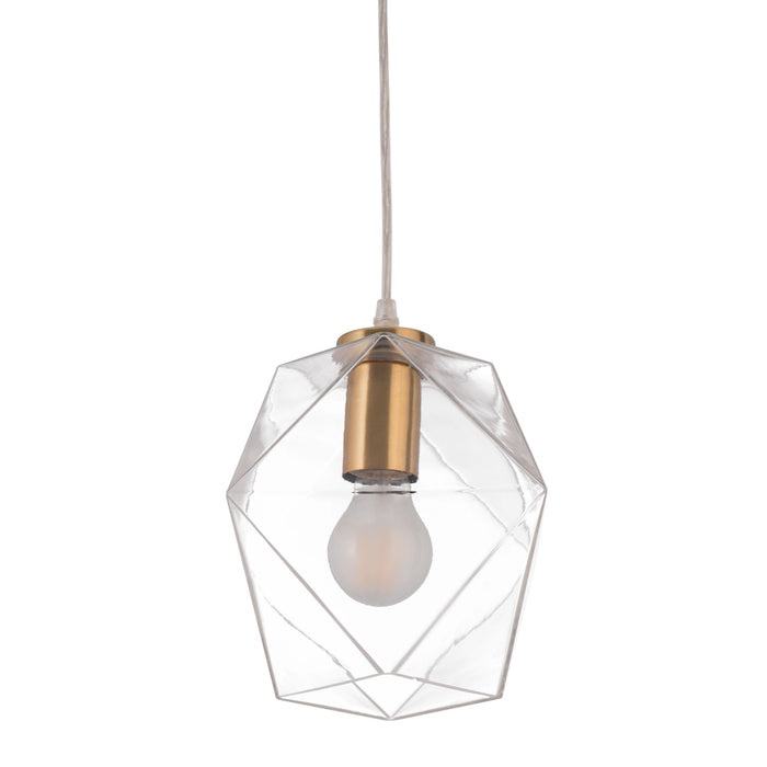 Zuo Jenny Brass Modern Boho Glam Ceiling Lamp with Geometric Shade