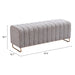 Zuo Pender Bench Stone Gray