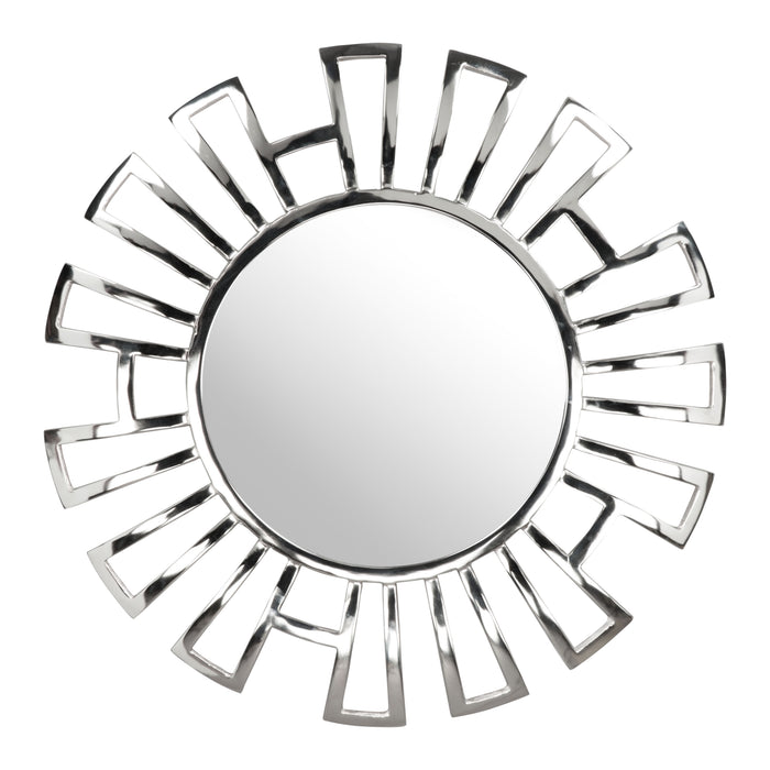 Zuo Calmar Polished Aluminum Frame Modern Round Mirror Chrome