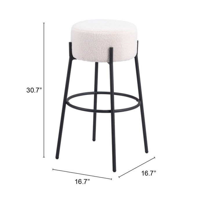 Zuo Blanche Barstool White