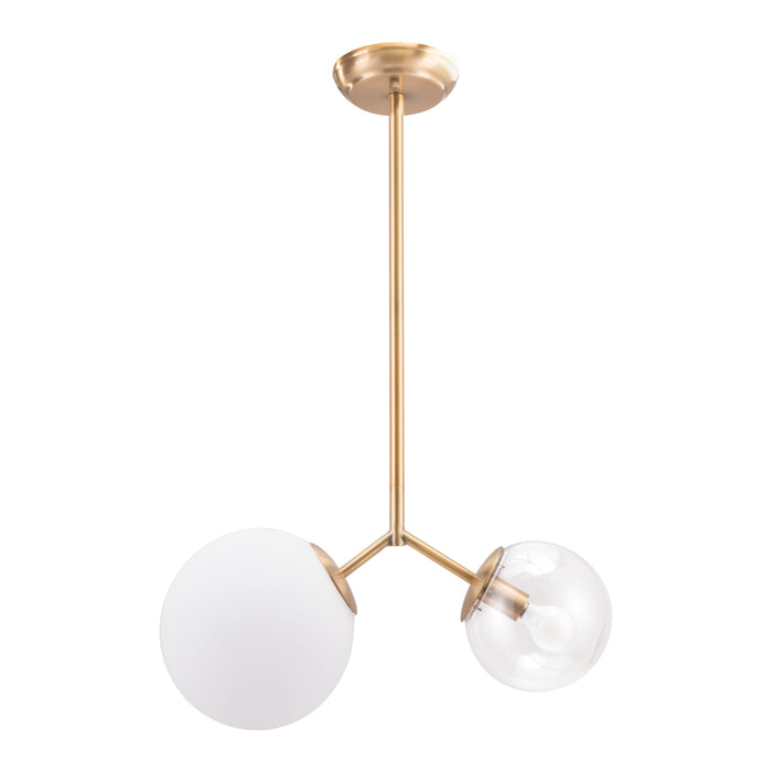 Anderson Teak Constance Modern Brass Ceiling Lamp with Glass Shades