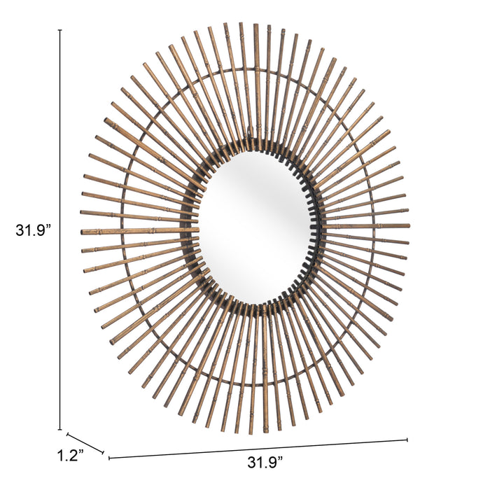 Zuo Dimond Modern Round Wall Mirror Gold