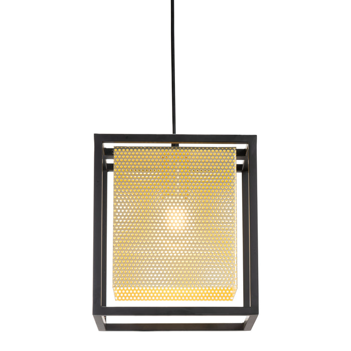 Zuo Yves Modern Perforated Steel Pendant Ceiling Lamp Gold & Black