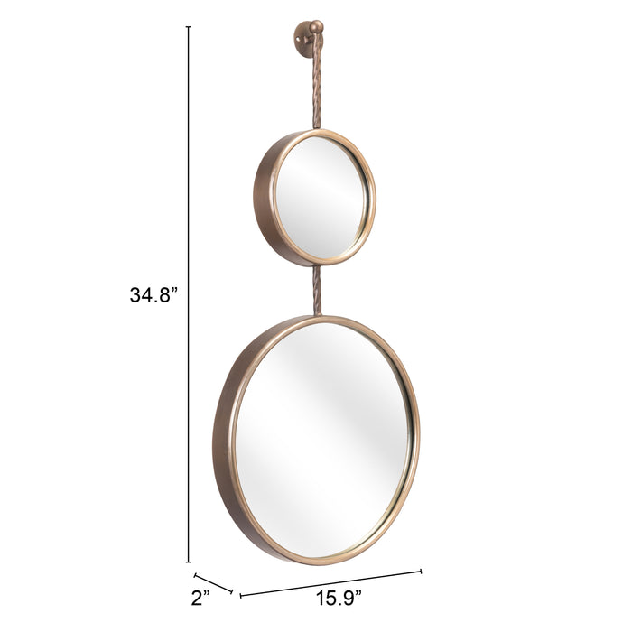 Zuo Mott Modern Gold Painted Steel Wall Mirror