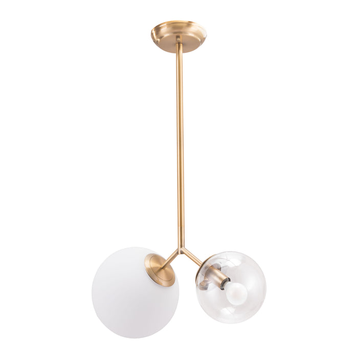 Anderson Teak Constance Modern Brass Ceiling Lamp with Glass Shades